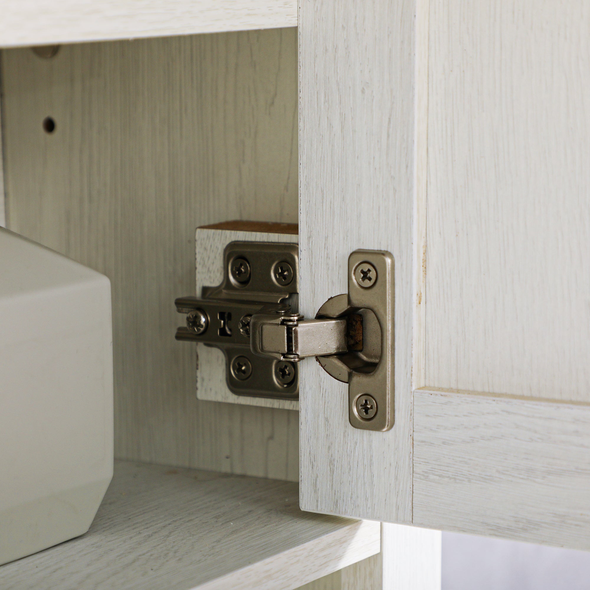 kleankin On-Wall Farmhouse Bathroom Storage Cabinet - White 