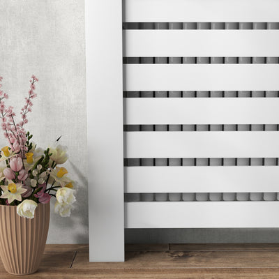 HOMCOM 95.5H x 111Wcm Radiator Cover, with Drawer - White 