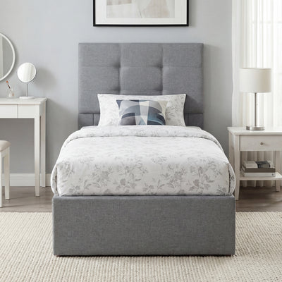 HOMCOM 3ft Single Ottoman Bed with Gas Lift Storage - Grey 
