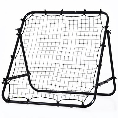 HOMCOM Adjustable Rebounder Net Kickback Target Goal for Teens Adults Training, Black 