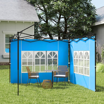 Outsunny Set of Two 3 x 3(m) Gazebo Frame Replacement Walls - Blue 