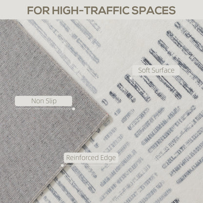 HOMCOM Modern Area Rug, Geometric Pattern Non-Slip Washable Rug, Soft Floor Carpet for Living Room, Bedroom, Dining Room, Home Office, 230 x 160 cm, Grey