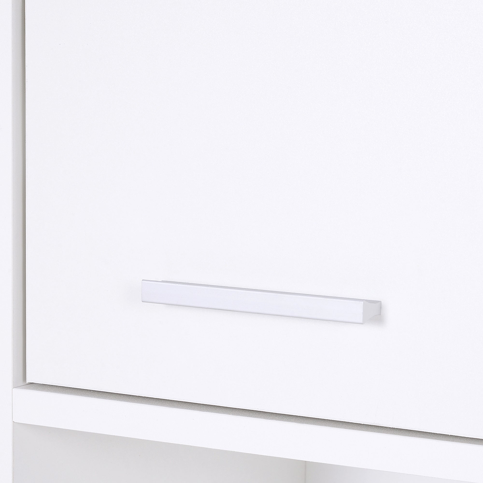 HOMCOM Bathroom Floor Storage Cabinet Slim Tallboy w/ Door Cupboard & Shelves For Living Room, Bedroom, Hallway White 