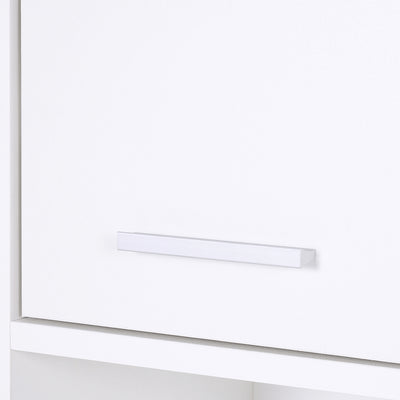 HOMCOM Bathroom Floor Storage Cabinet Slim Tallboy w/ Door Cupboard & Shelves For Living Room, Bedroom, Hallway White 