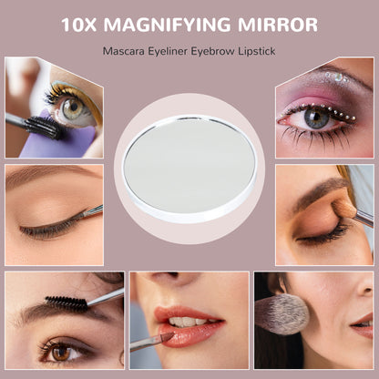 HOMCOM Hollywood Vanity Mirror with Lights, Large 80x62 cm Lighted Makeup Mirror with 3 Colour, 18 LED Bulbs, 10X Magnifying, USB Charging Port, Touch Screen, Tabletop or Wall Mounted Design, White