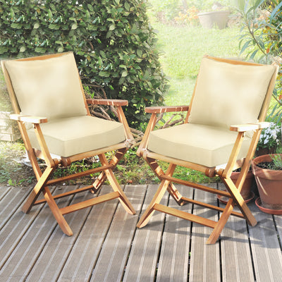 Outsunny 4 Pieces Outdoor Seat and Back Cushion Set Patio Deep Seating Chair Replacement Cushion, Beige 