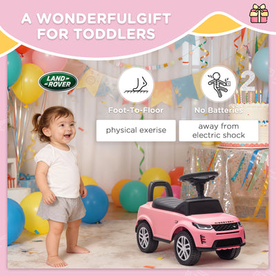 AIYAPLAY Land Rover Licensed Toddler Ride on Car with Horn, Engine Sounds, Under-Seat Storage, for 18-36 Months, Pink 