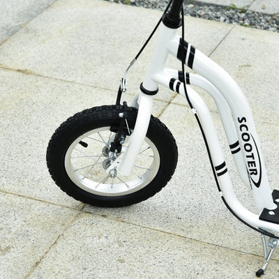 HOMCOM Dual Brakes 12" Metal frame Kick Scooter adjustable black 