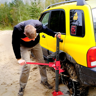 HOMCOM 3 Tonne Farm Jack, 33" High Lift Jack for 4x4 Tractors Trucks Agricultural Lifting, Red 