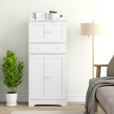 HOMCOM Multi-Storage Freestanding Kitchen Cabinet - White 