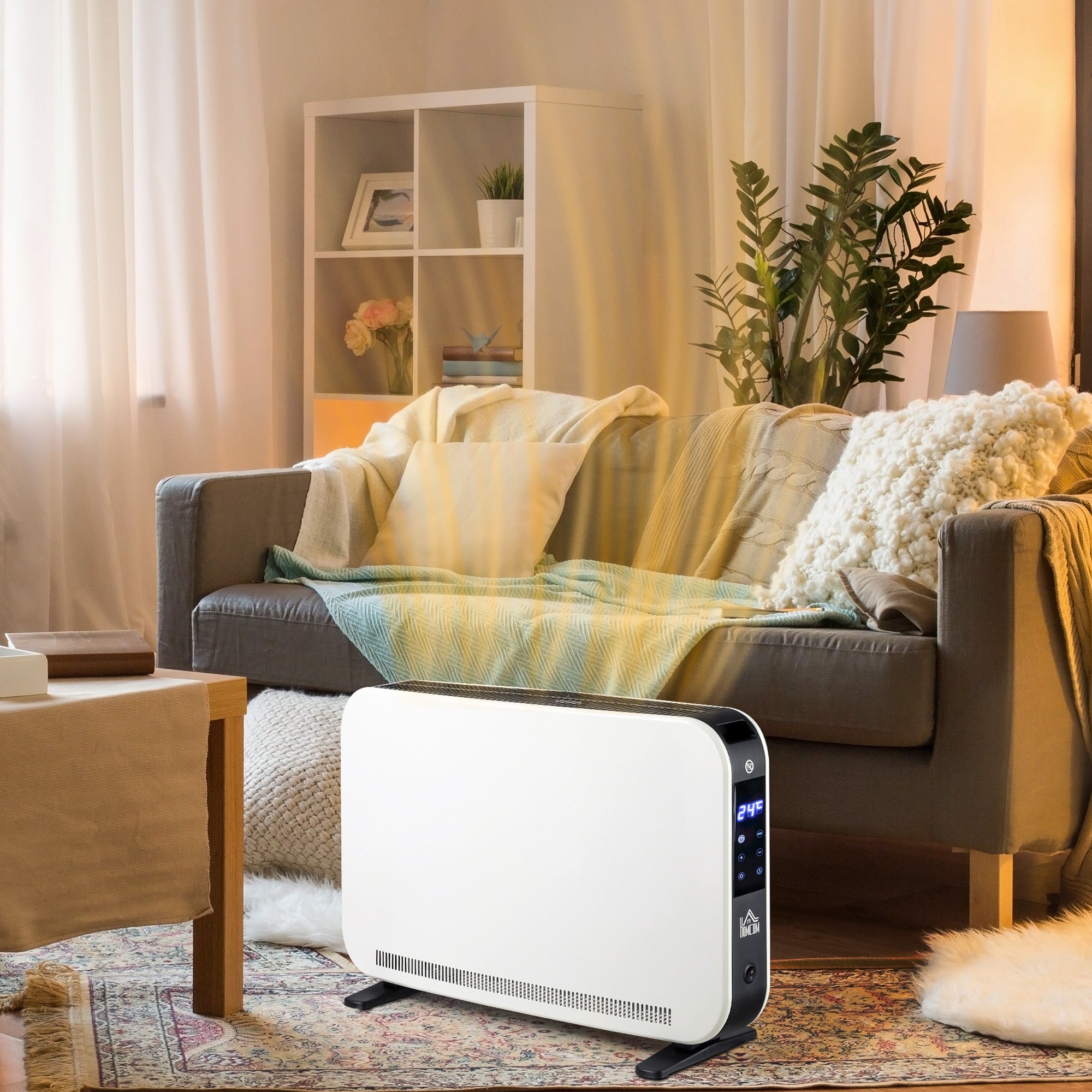 HOMCOM Three-Mode Modern Slimline Heater, 7-35\'e2\'84\'83 Temperature