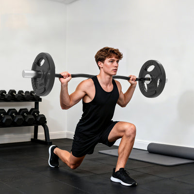SPORTNOW 4ft Olympic EZ Curl Bar, Barbell Bar for 2" Weight Plates with Non-Slip Hand Grip 120cm 