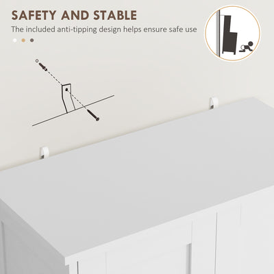 HOMCOM Multi-Storage Freestanding Kitchen Cabinet - White 