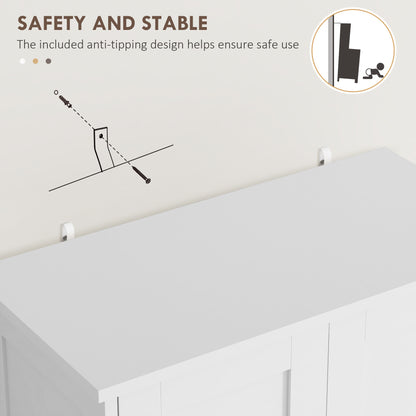 HOMCOM Multi-Storage Freestanding Kitchen Cabinet - White 