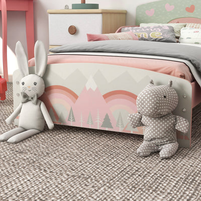 ZONEKIZ Toddler Bed Frame, Kids Bedroom Furniture for Ages 3-6 Years, Pink 