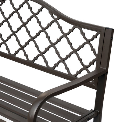 Outsunny Antique Style Outdoor Cast Iron Front Porch Bench Path Chair Seat Outdoor 