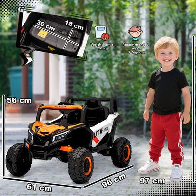 AIYAPLAY 12V Kids Ride On Car with Remote Control, Kids Electric Car with Suspension System, Music, for Ages 3-5 Years, Orange 