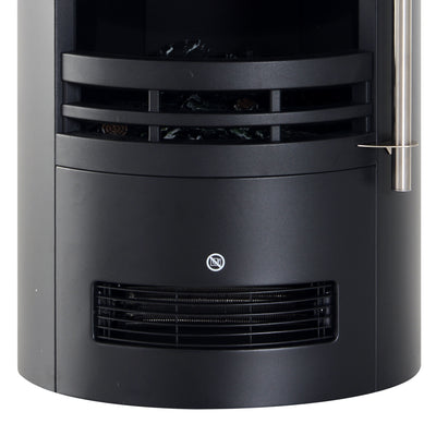 HOMCOM 1000W/2000W Freestanding Electric Fireplace, Indoor Heater Fire Stove with Log Burner Effect Flame, Thermostat Control 
