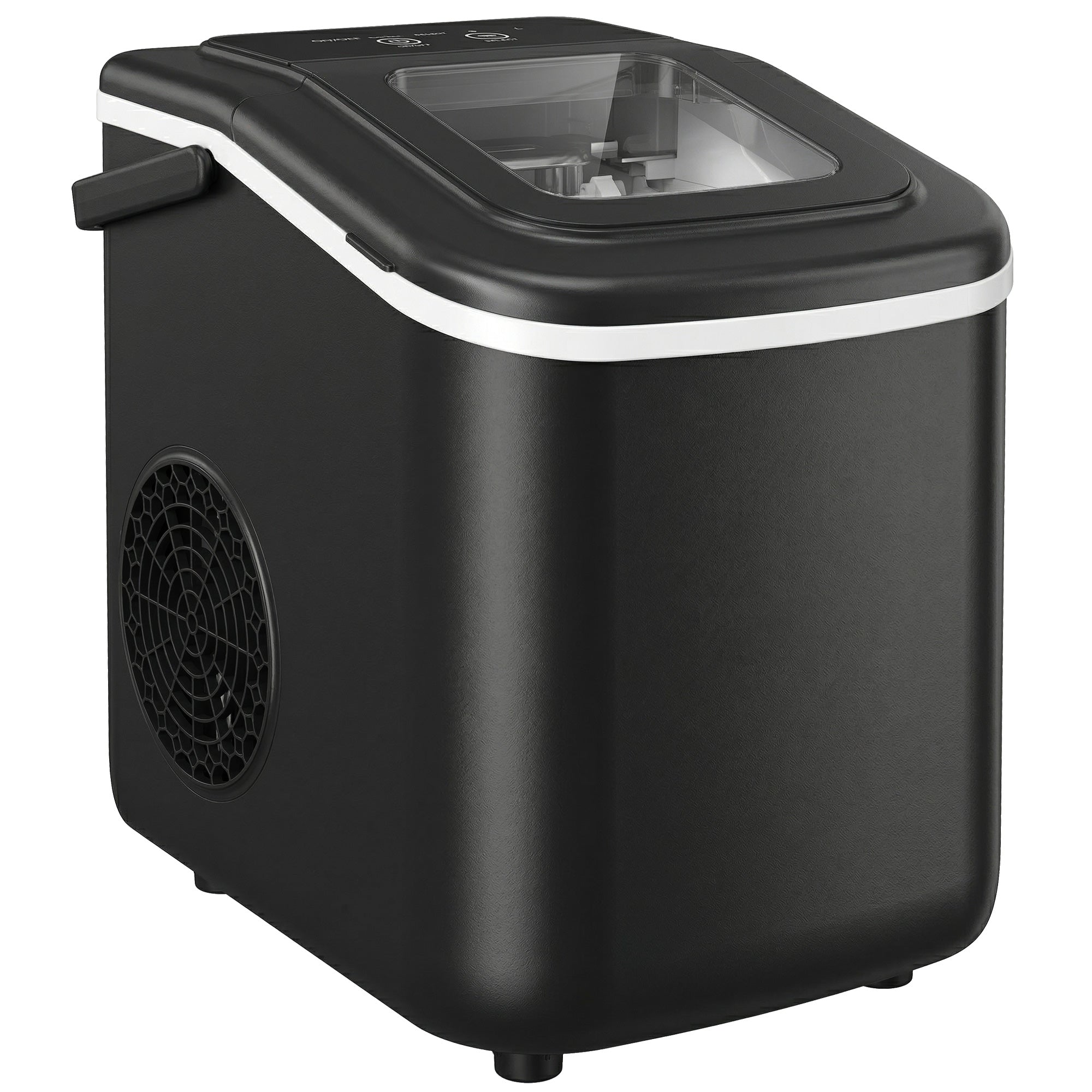 HOMCOM Countertop Ice Maker Machine 9 Cubes in 7 Mins Portable Ice Machine Ice Scoop and Basket 2 Sizes Black 