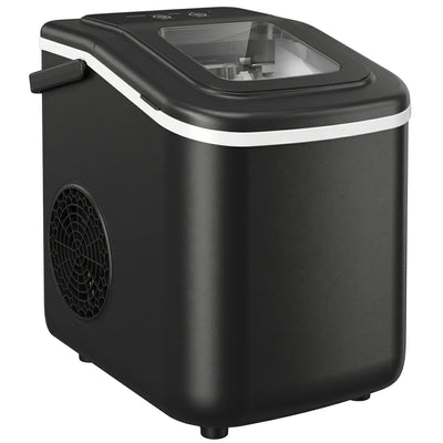 HOMCOM Countertop Ice Maker Machine 9 Cubes in 7 Mins Portable Ice Machine Ice Scoop and Basket 2 Sizes Black 