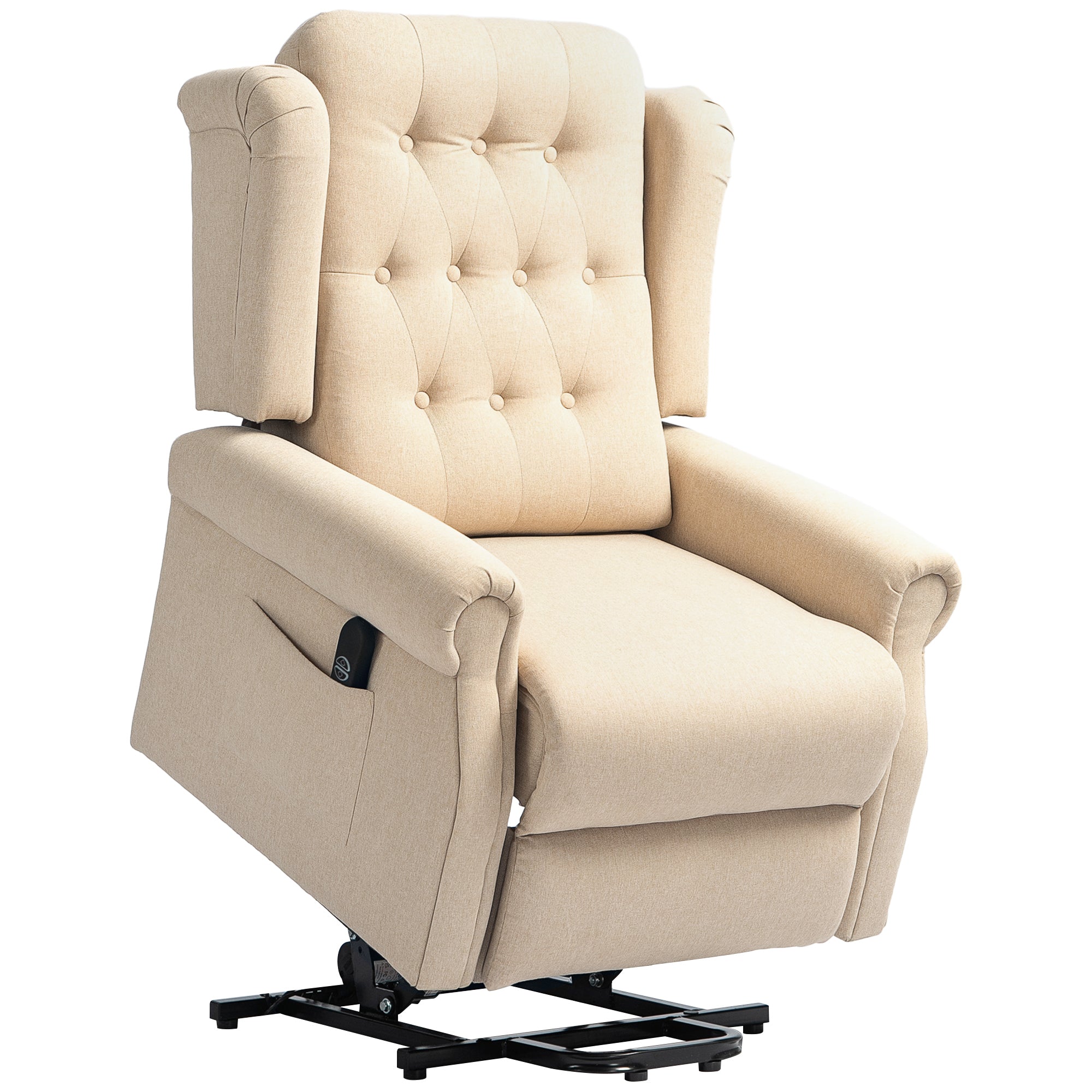 HOMCOM 45\'c2\'b0 Lifting Riser and Recliner Armchair  - Beige