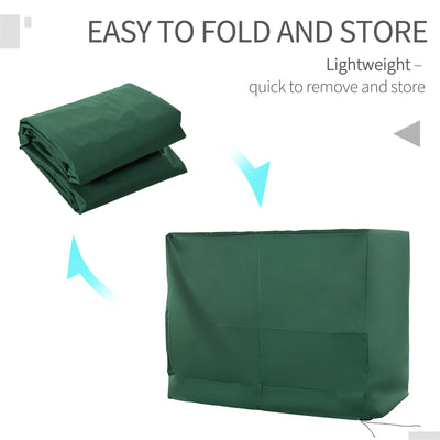 Outsunny 3-Seat Outdoor Garden Swing Chair Protective Cover Water UV Resistant, 240L x 133Wcm, Green 