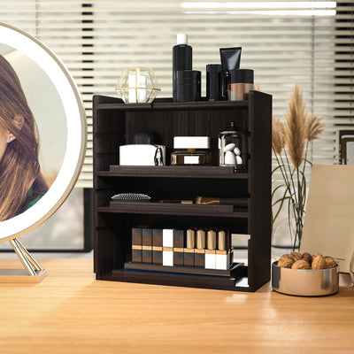 HOMCOM Four-Tier Desktop Organiser - Dark Brown 
