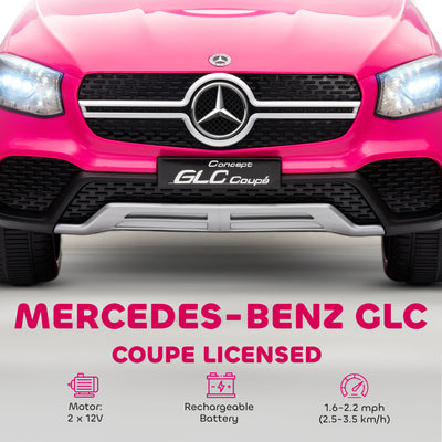 AIYAPLAY Mercedes-Benz GLC Licensed Kids Ride on Car with Remote Control, Soft Start, MP3, LED Headlights, Pink 