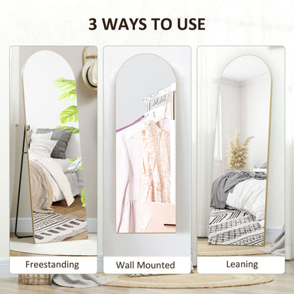 HOMCOM 150cm Arched Full Length Mirror - Gold Tone 