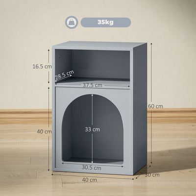 HOMCOM Bedside Table with 2 Open Compartments - Grey 