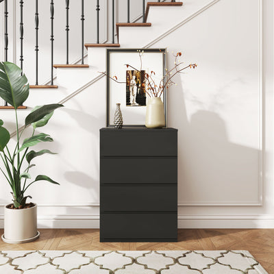 HOMCOM Chest of Drawers, 4-Drawer Storage Cabinets, Modern Dresser, Storage Drawer Unit for Bedroom 