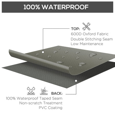Outsunny Large Square Patio Garden Furniture Set Cover 600D Oxford Waterproof, 230 x 230 x 70cm, Grey 