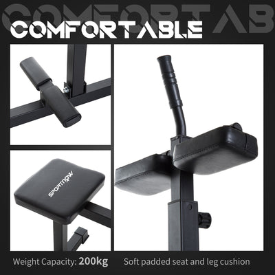SPORTNOW Seated Leg Extension Machine, Adjustable Leg Raise Machine and Curl Machine with Plate Loaded for Hip, Lower Body and Home Gym Workout 