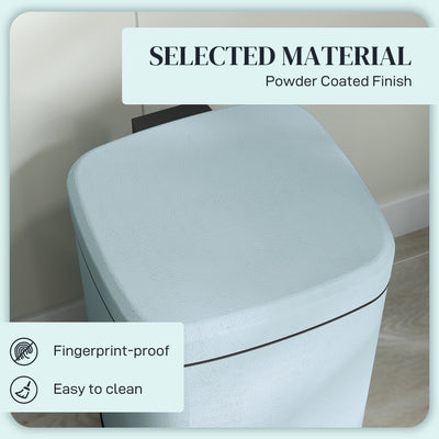 HOMCOM 20L Modern Boxy Metal Home Kitchen Bin - Light Green 