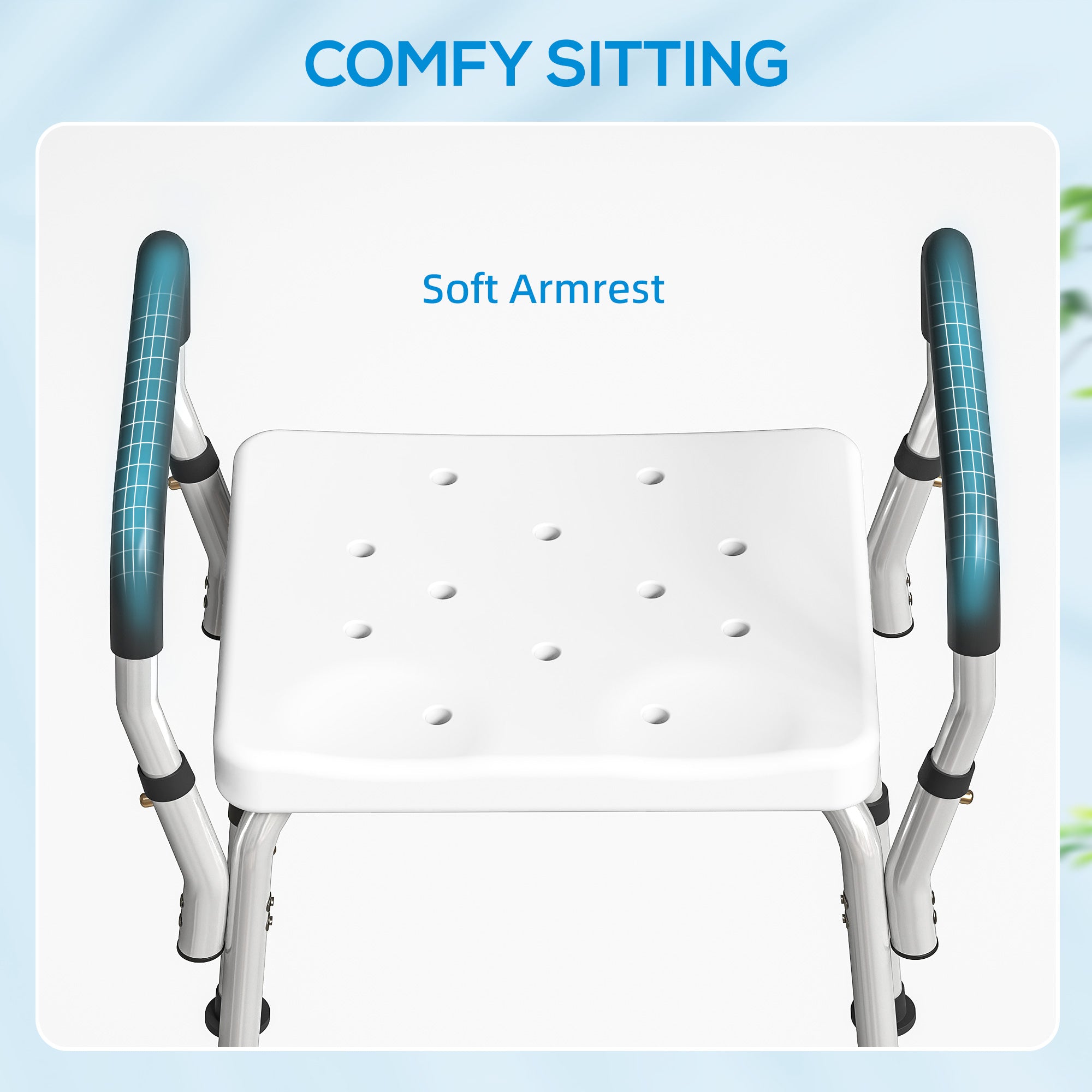 HOMCOM 57-69cm Aluminium Frame Bath Seat 