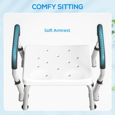 HOMCOM 57-69cm Aluminium Frame Bath Seat 