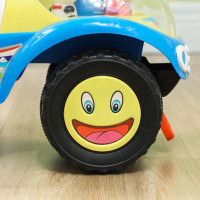 AIYAPLAY Foot to Floor oddler Ride on Toy w/ Music, Light, Horn, Under Seat Storage, Anti-Over-Backwards Device, Blue 
