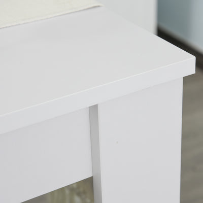 HOMCOM Kitchen Dining Table and 2 Benches Set, Table and Chairs Set for Limited Space, White 