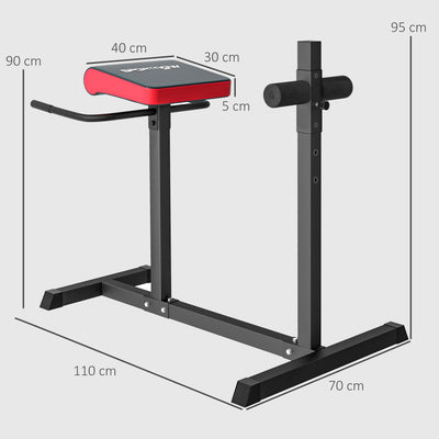 SPORTNOW Back Extension Roman Chair, Hyperextension Bench with Adjustable Leg Roller for Back, Abdominal and Gluteal Training 