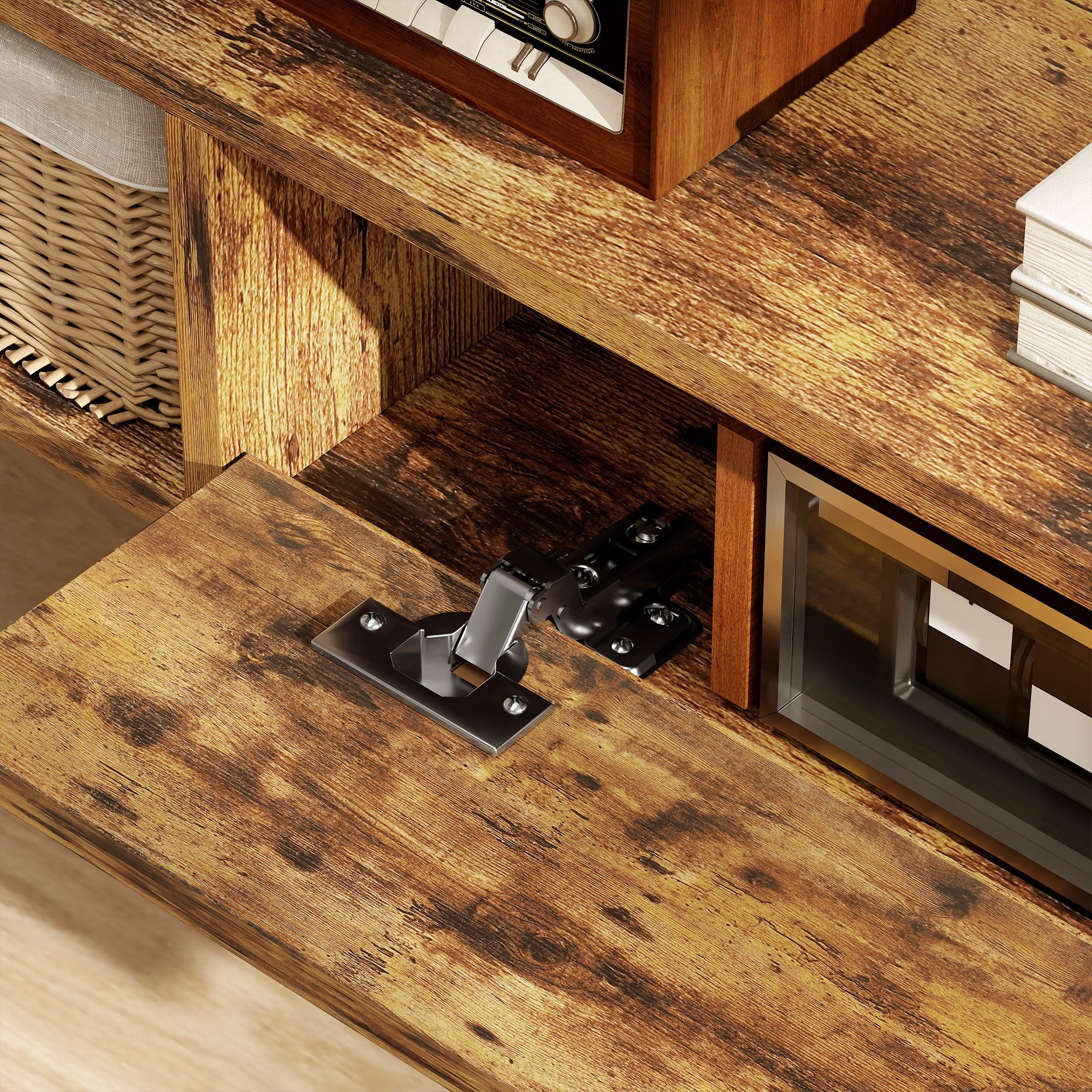 HOMCOM 120 cm Floating TV Unit for TVs up to 50 Inch - Rustic Brown 