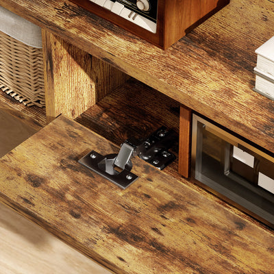 HOMCOM 120 cm Floating TV Unit for TVs up to 50 Inch - Rustic Brown 