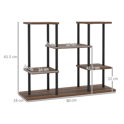 Outsunny Four-Tier Wooden Shelf Plant Stand 