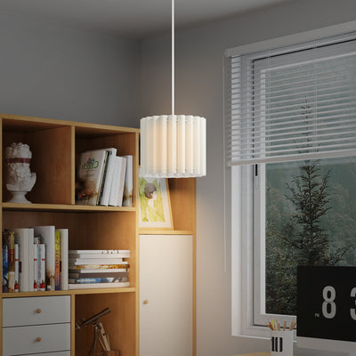HOMCOM Linen Pendant Light, Modern Wave Ceiling Light Shade, E27 Lampshade for Living Room, Bedroom, Kitchen, Hallway, White 