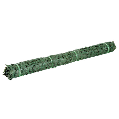 Outsunny 1-Piece Artificial Leaf Hedge Screen Privacy Fence Panel for Garden Outdoor Indoor Decor, Dark Green, 2.4M x 1M 