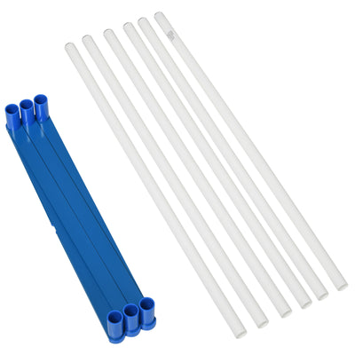 PawHut Dog Agility Equipment Training Adjustable Obstacle Course Set with 6 Weaves Poles Storage Bag for Pet Outdoor Games Exercise 