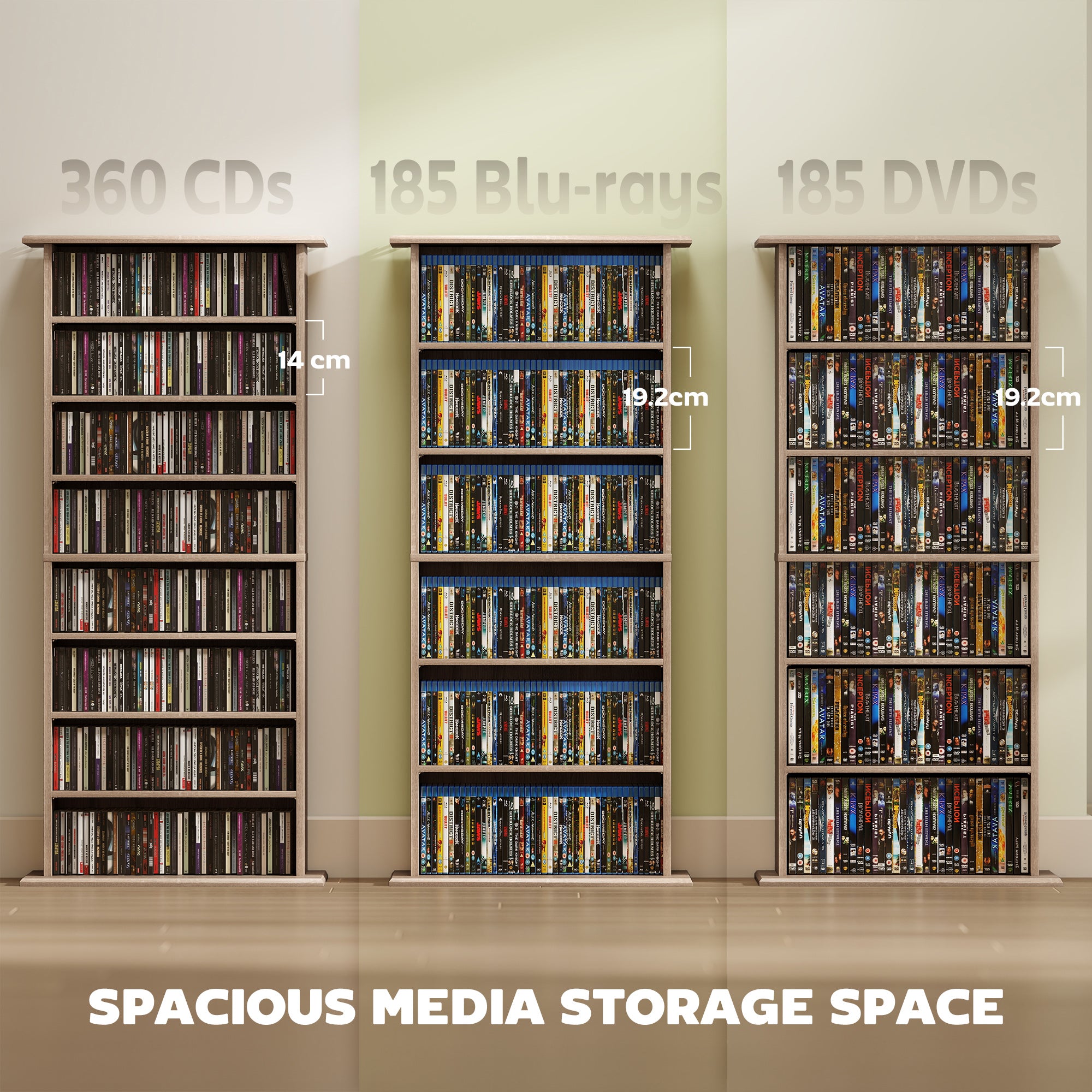 HOMCOM 360 CD Storage Unit - Natural Wood Finish 