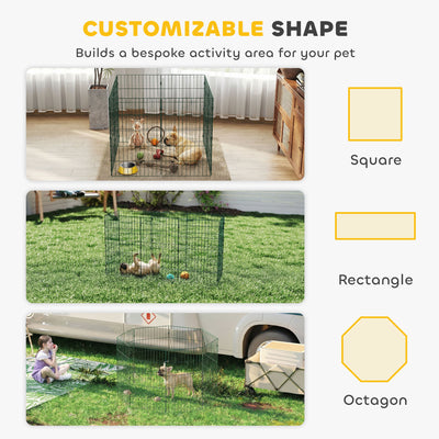 PawHut 8 Panel Pet Playpen for Medium Dogs Indoor Outdoor 80 cm Height 