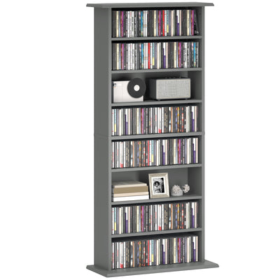 HOMCOM 360 CD/185 DVD/185 Blu-ray Storage Unit - Grey 