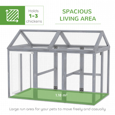 PawHut Large Chicken Run, Wooden Chicken coop, with Combinable Design - Wood Effect 