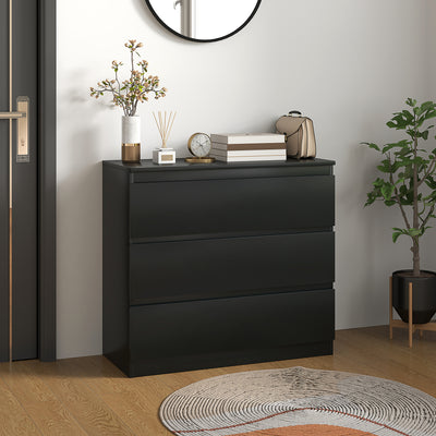 HOMCOM Chest of Drawers, 3-Drawer Storage Organiser Unit for Bedroom, Living Room, Black 